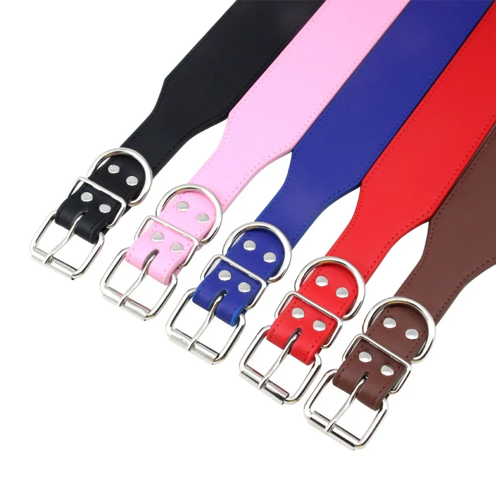 Width 5cm Durable Large Dog Collar Microfiber Leather Pet Neck Strap Fish Shape Collar for Medium Big Dogs Pitbull Bulldog L-3XL