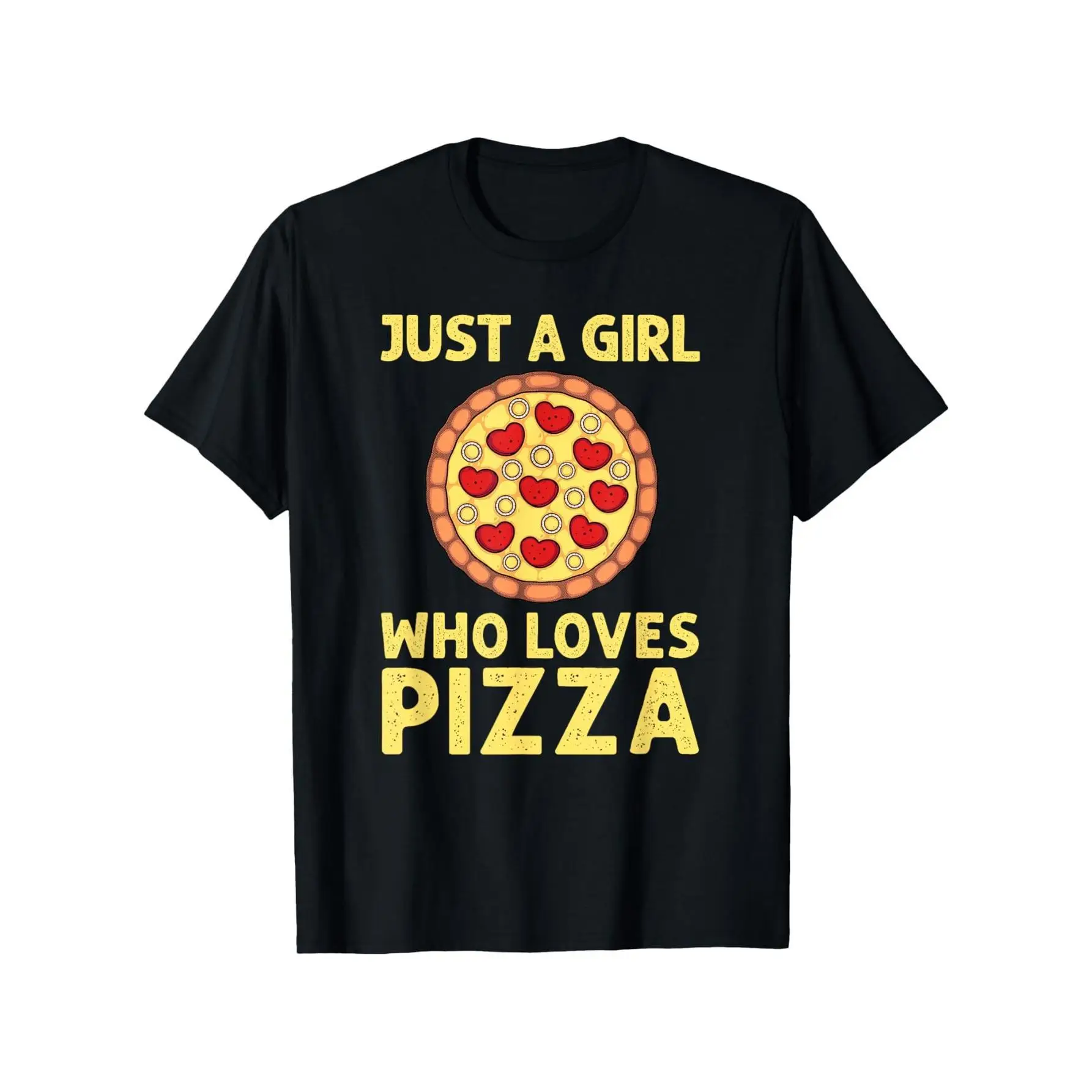 

Just a Girl Who Loves Pizza T-Shirt, Funny Foodie Graphic Tee, Pizza Lover Gift for Women, Cute Novelty Apparel