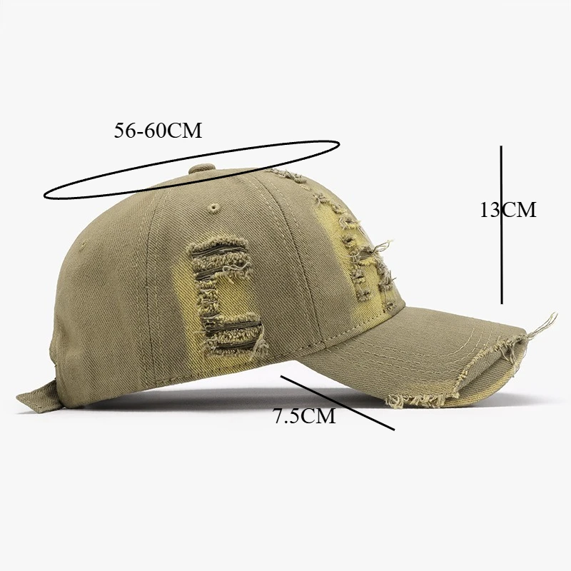 Minimalist Washed Ripped Soft Crown Baseball Cap, Fashion Solid Color‑Spliced Outdoor Vacation Curved Brim Hat for Daily Wear