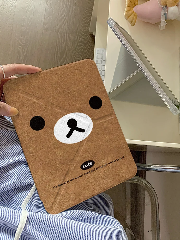 

Осень-зима Plu Bear Face Y plus Tee Защитный чехол для iPad Air7/6 Новый iPad0 Слот для ручки Дюймовый матовый противоскользящий 0,9 ...