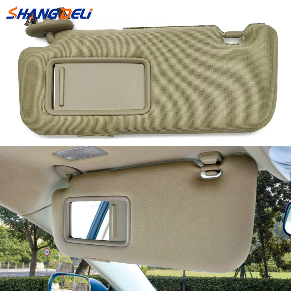 Car Interior Sun Visor With Mirror Beige Sun Shade Left Driver Side Compatible For Toyota Auris Corolla 2008 - 2013