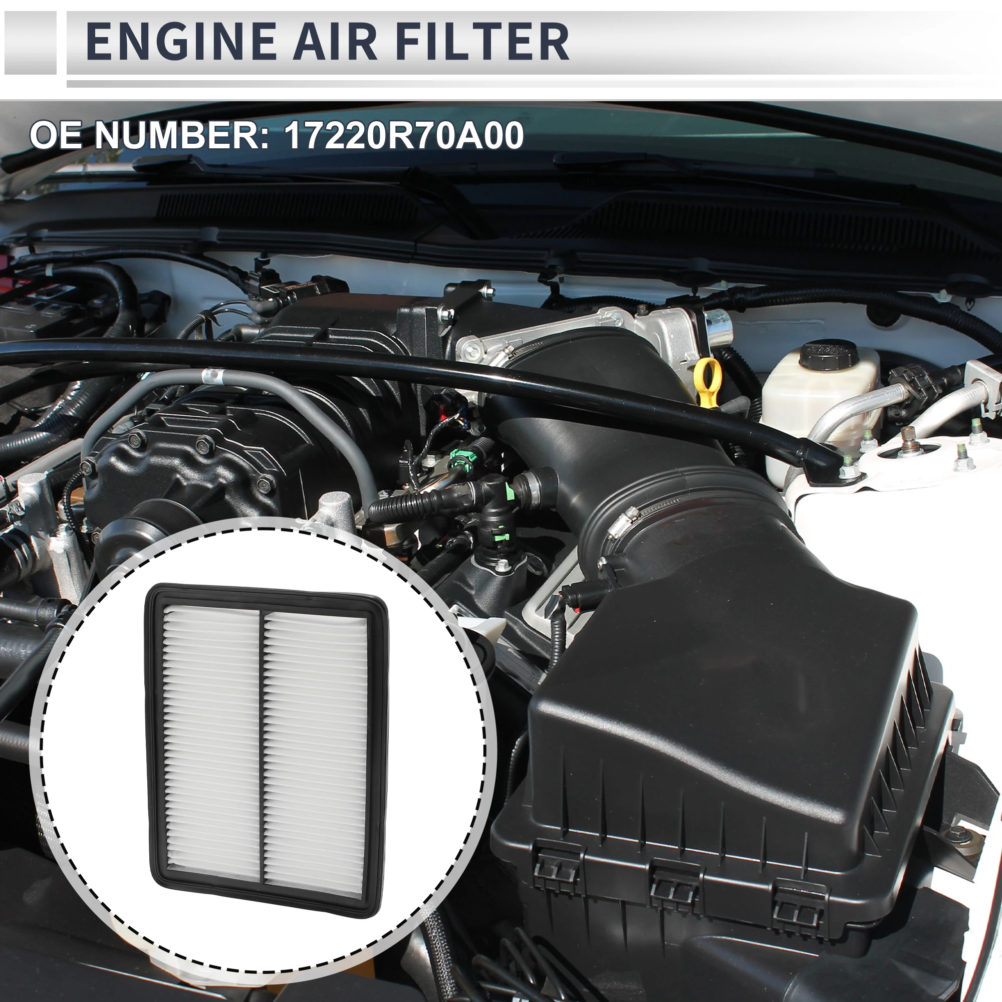 X Autohaux Engine Air Filter for Honda Accord 3.5L 2008-2012 Long Life Element Filter Air Cleaner No.17220R70A00 1 Pc