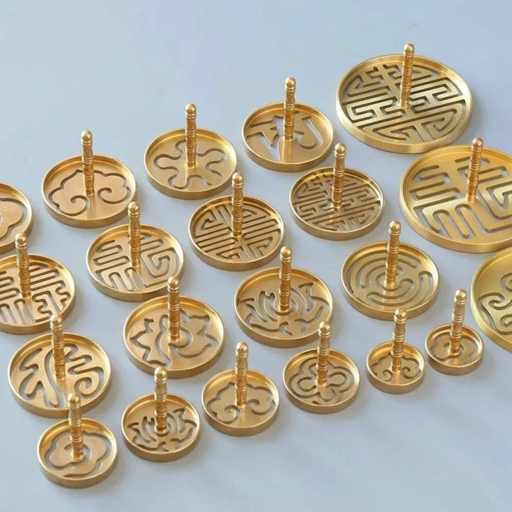 4.5/6cm Incense Burner Accessories Fragrant Mold Brass Incense Press Tool Zen Lotus Cloud ‌Incense Ash Stamping Tea Room