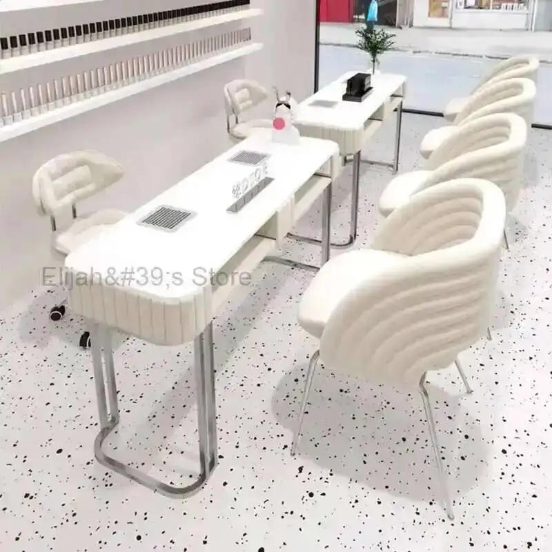 

Nail Modern Table Professionals Portable Salon Nail White Manicure Table Dust Collector Mesa De Manicure Nail Furniture MQ50NT