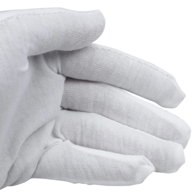 Guantes Blancos de algodón antiestáticos, protectores para trabajadores del hogar, 2 unidades