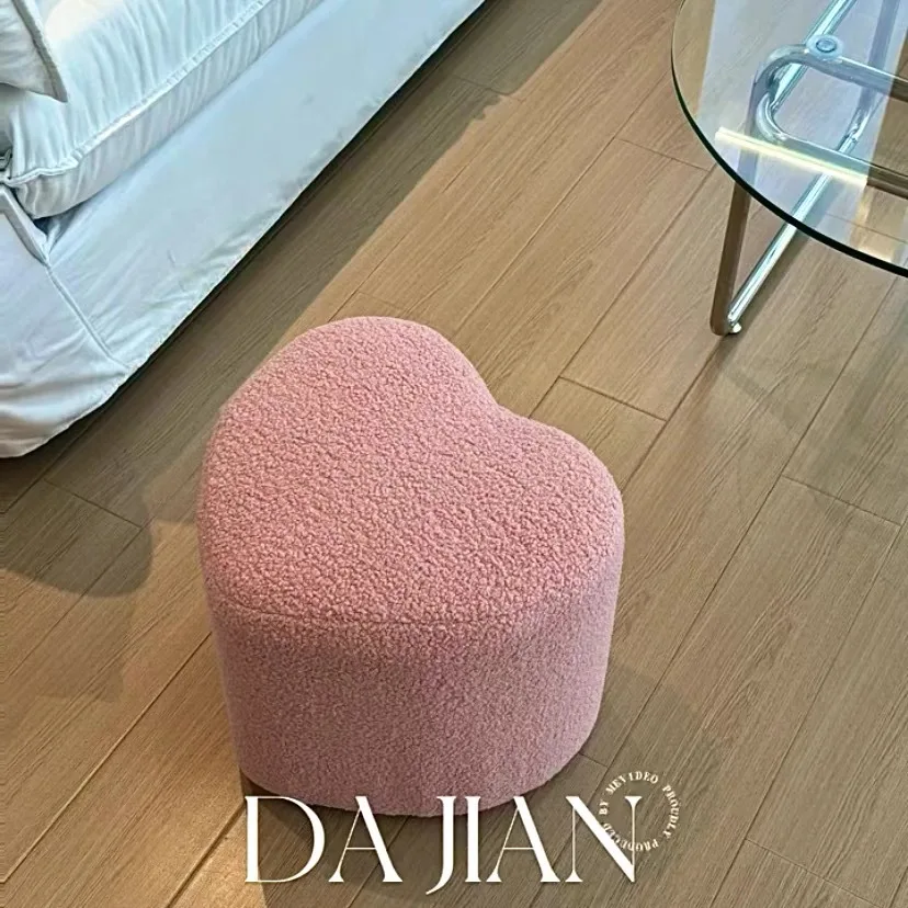 PYH pink love shoe change stool door home light luxury high-end soft bag low stool dopamine bedroom stool