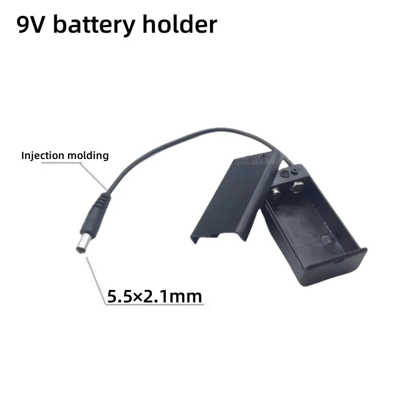 

High Quality 9V Battery Holder 6F22 Battery Holder With Cover With Switch With DC Power Plug 9V