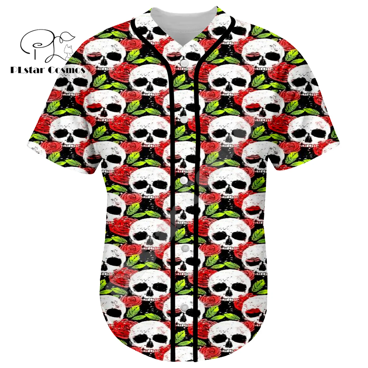 

Halloween Cosplay Pumpkin Skull Ghost Tattoo Retro Colorful 3DPrint Harajuku Summer Funny Baseball Shirts Jersey Short Sleeves E