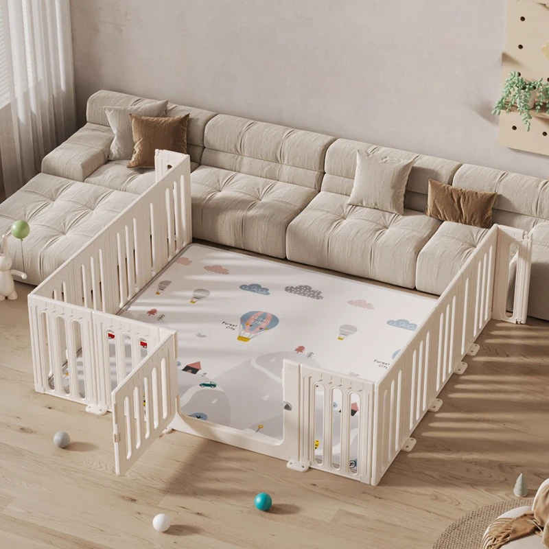 

Универсальный детский манеж с мягким игровым ковриком, расширяемым игровым ковриком и воротами безопасности, центр занятий в помещении для ползания и малышей