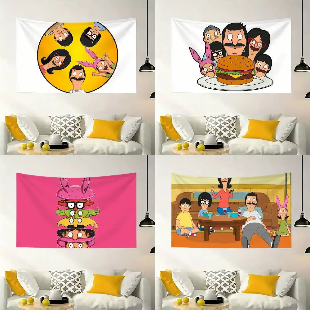

Cartoon B-Bobs Burgers Flag Outdoor Decorations for Bedrooms Home Decor Items Decoration Banners