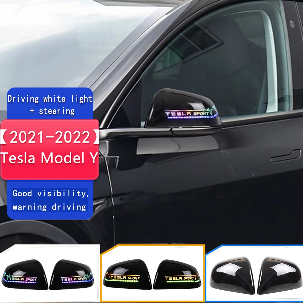 

For Tesla Model Y 2021 2022 2023 2024 2025 Scale Water Lamp LED Dynamic Rearview Mirror Turn Signal Lamp
