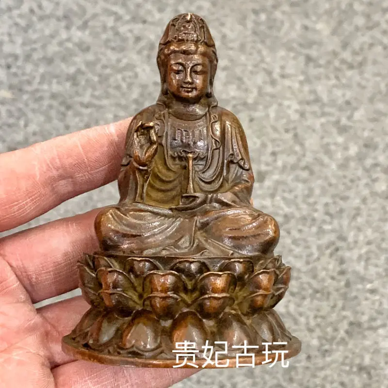 

Nanwu Guanyin Bodhisattva Old Bronze Buddha Statue Ornament Nanhai Statue Home Offering Buddha Bronze Statue to Keep Peace