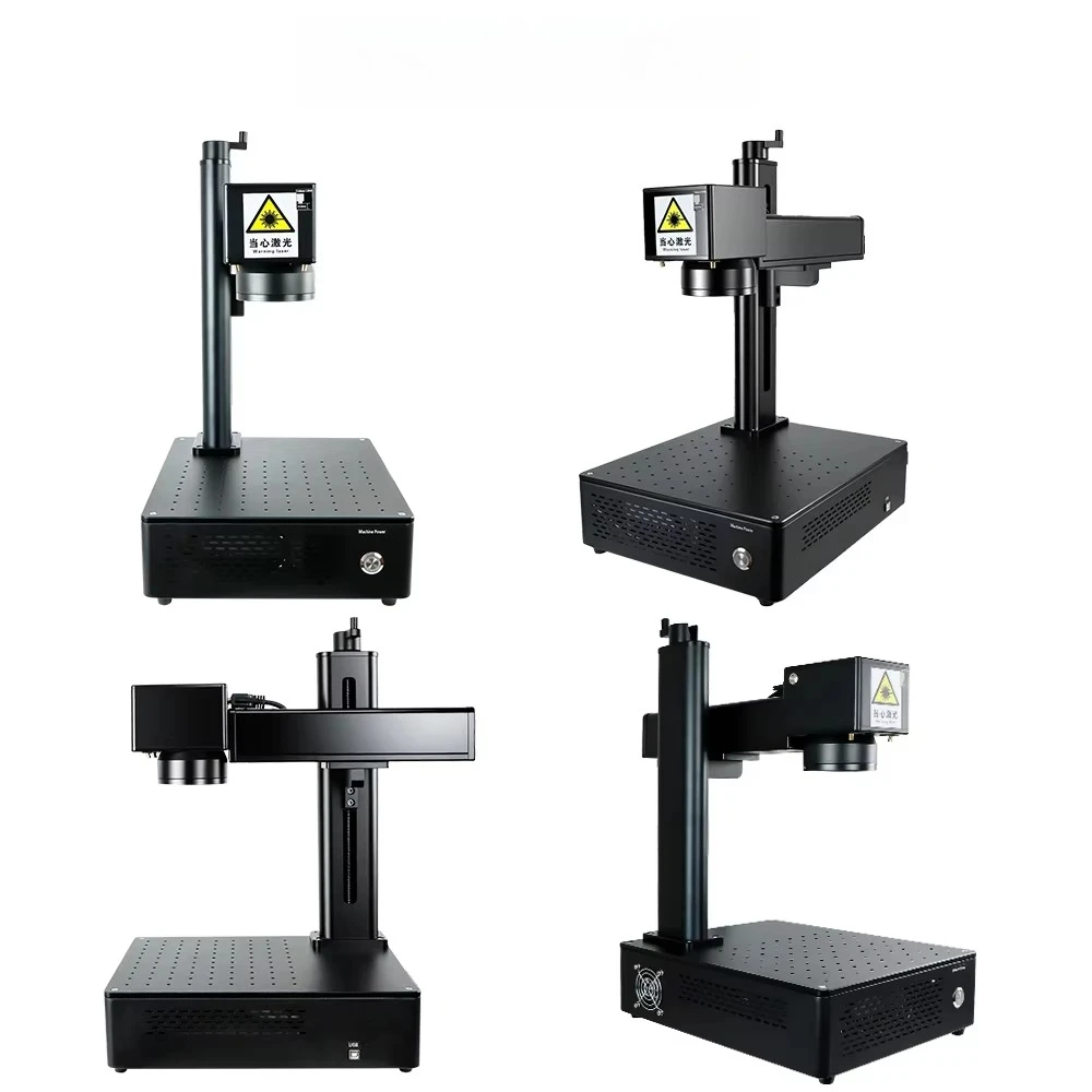 New Black Integrated Fiber Engraver | All-in-One CNC Air-Cooled Marking Machine for Metals Tools Industrial Parts