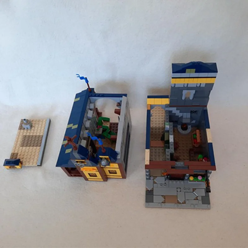 984 stücke MOC Ritter S Fass Modulare Modell Bausteine Spielzeug Architektur Montieren DIY Weihnachten Geschenk Kreative Bildung Kinder