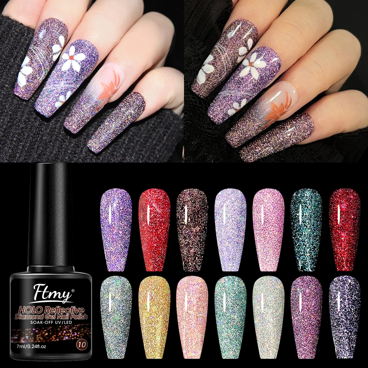 Vernis à ongles en Gel Diamond Crush pour la saint-valentin, vernis Gel à paillettes réfléchissantes, couche transparente en Gel Semi-Permanent scintillant, Dip-i, 7ml