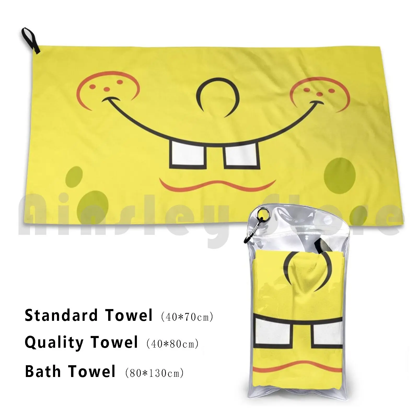 Bob Bath Towel Beach Cushion Sponge Pants Smile Square Teeth Happy