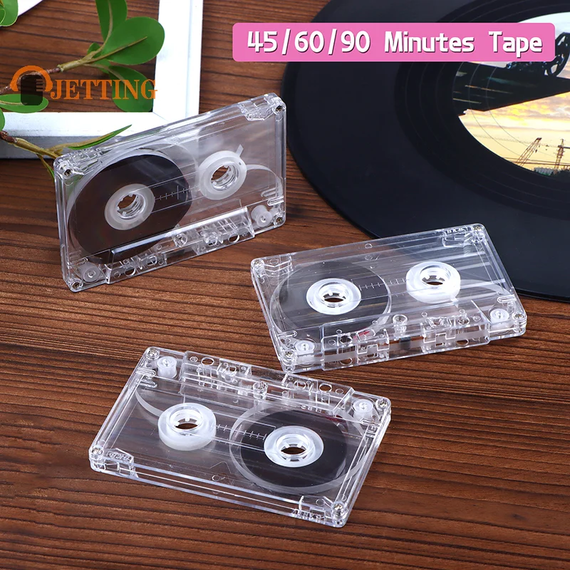 Standard Cassette Color Blank Tape Player With 45/60/90 Minutes Magnetic Audio Tape Clear Storage Box For Speech Music Recording