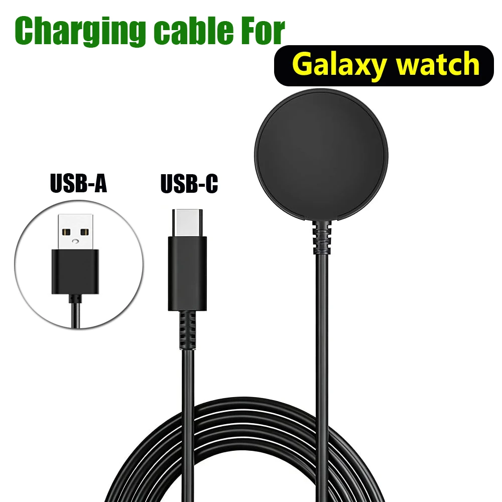 USB-C and USB-A Magnetic Wireless Charger Compatible For Samsung Galaxy Watch with 1m Charging Cable Charger