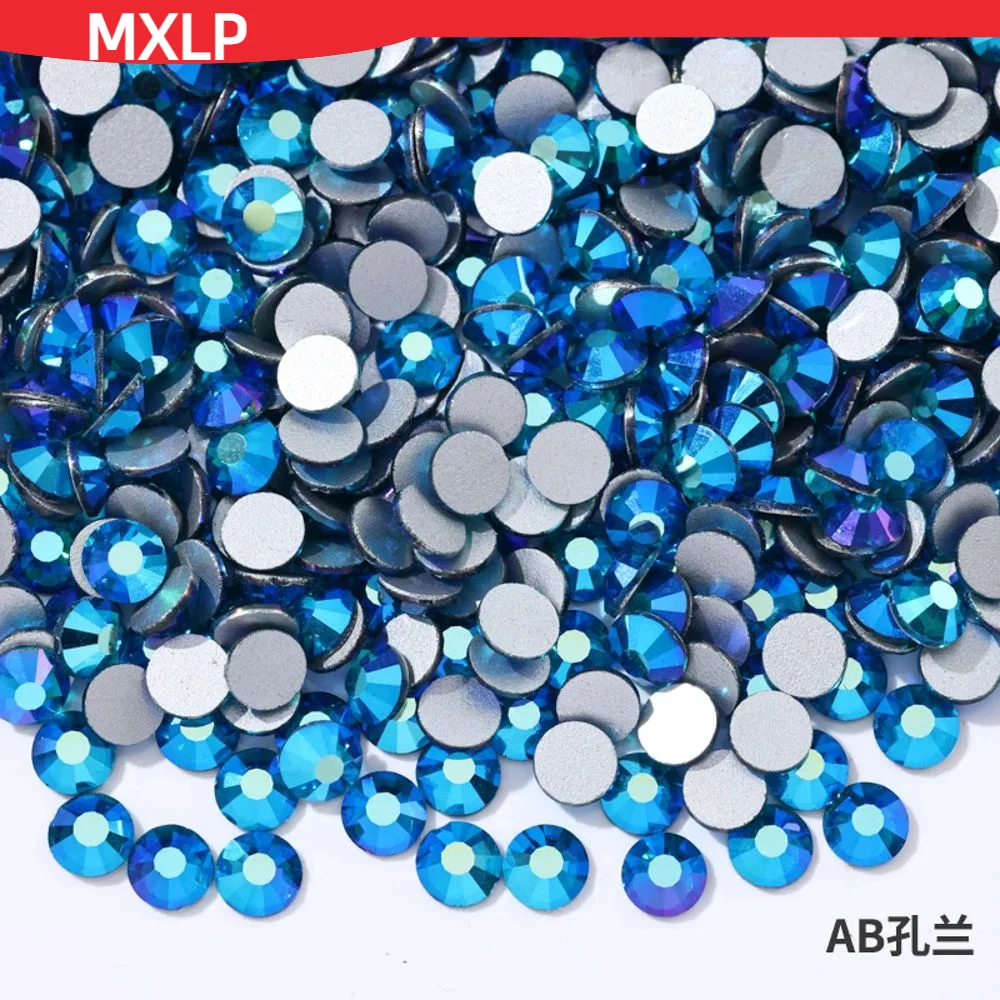 SS3-SS30 All Blue SeriesRhinestones  Non Hot Fix Flat Back Strass & Fabric Garment rhinestones for nails Decorations