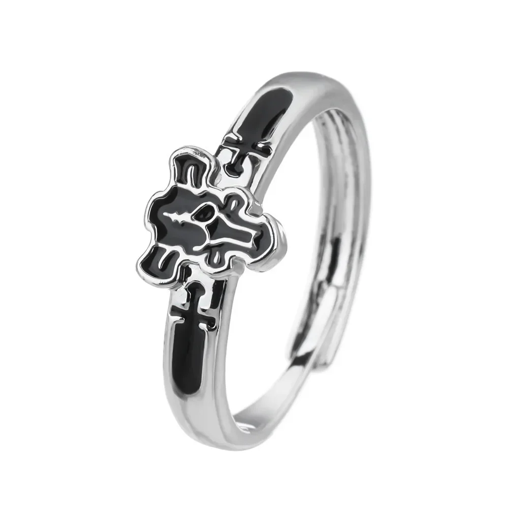 Anime Black Clover Quartet Knights Cosplay Ring Demon Asta Adjustable Alloy Rings Unisex Jewelry Prop Accessories Gift