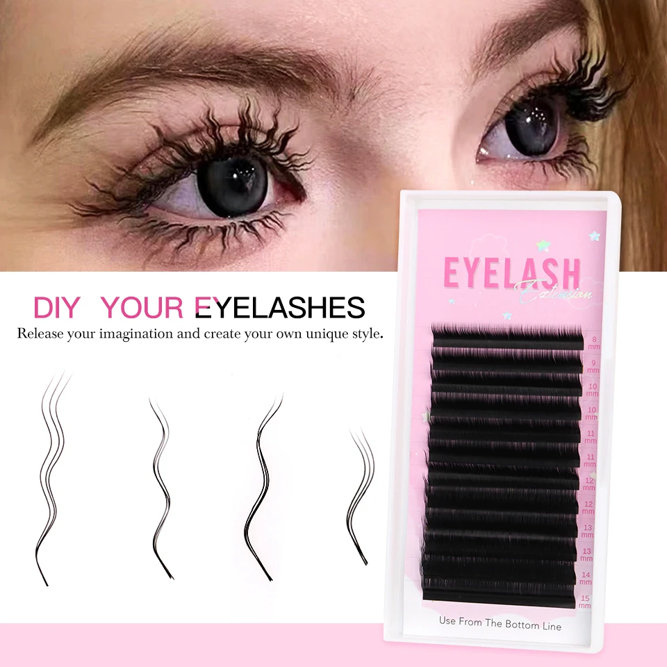 Wool Lashes Curl 8-15MIX Fluffy Thick Woolly Roll Fasle Eyelashes Curl Eyelashes Curl Cat Eye Eyelashes 3D Curled Lashes Makeup