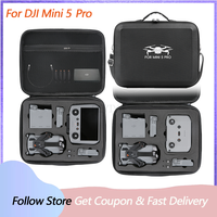 Carry Case For DJI Mini 5 Pro RC 2/RC N3 Large Capacity Portable PU Storage Bag For Mini 5 Pro Fly More Combo Drone Control Kit