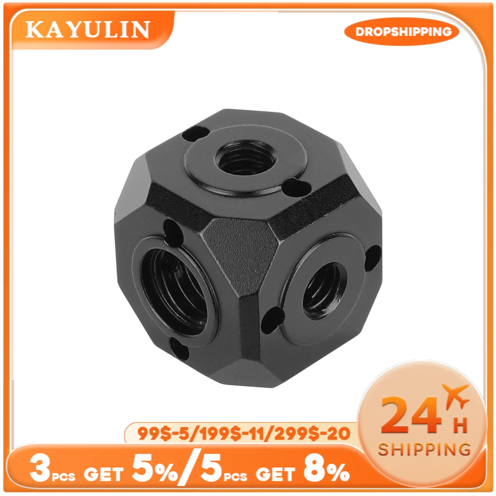 Kayulin Universal Tripod Screw Hole Adapter Magic Cubic Mount For Microphone Monitor LED Light