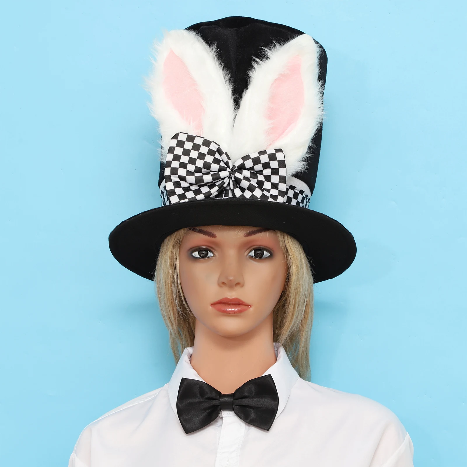 Disfraz de chica conejito con sombrero, guantes, pajarita, gafas, palo mágico, traje para mujer, accesorios de actuación de Pascua y Halloween