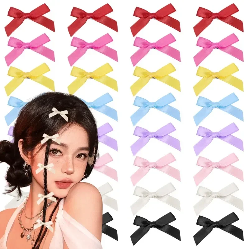 16pcs Ribbon Bow Hair Clip Sweet Bowknot Cute Korean Girls Female Hairpin Fashion Barrettes Lovely Headwear Hair Grip Bobby Pins