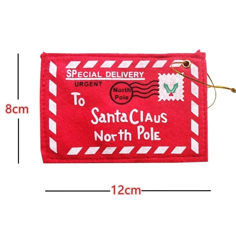 10PCS Paper Envelopes Christmas Xmas Tree Hanging Card Holder Santa Gift Bag Decoration Padded for Letters Korean Stationery