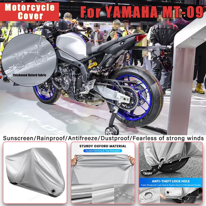 

For YAMAHA MT-09 No Ear Motorcycle Cover - Outdoor Full Body Protection, Waterproof Dustproof Sunscreen Accessories