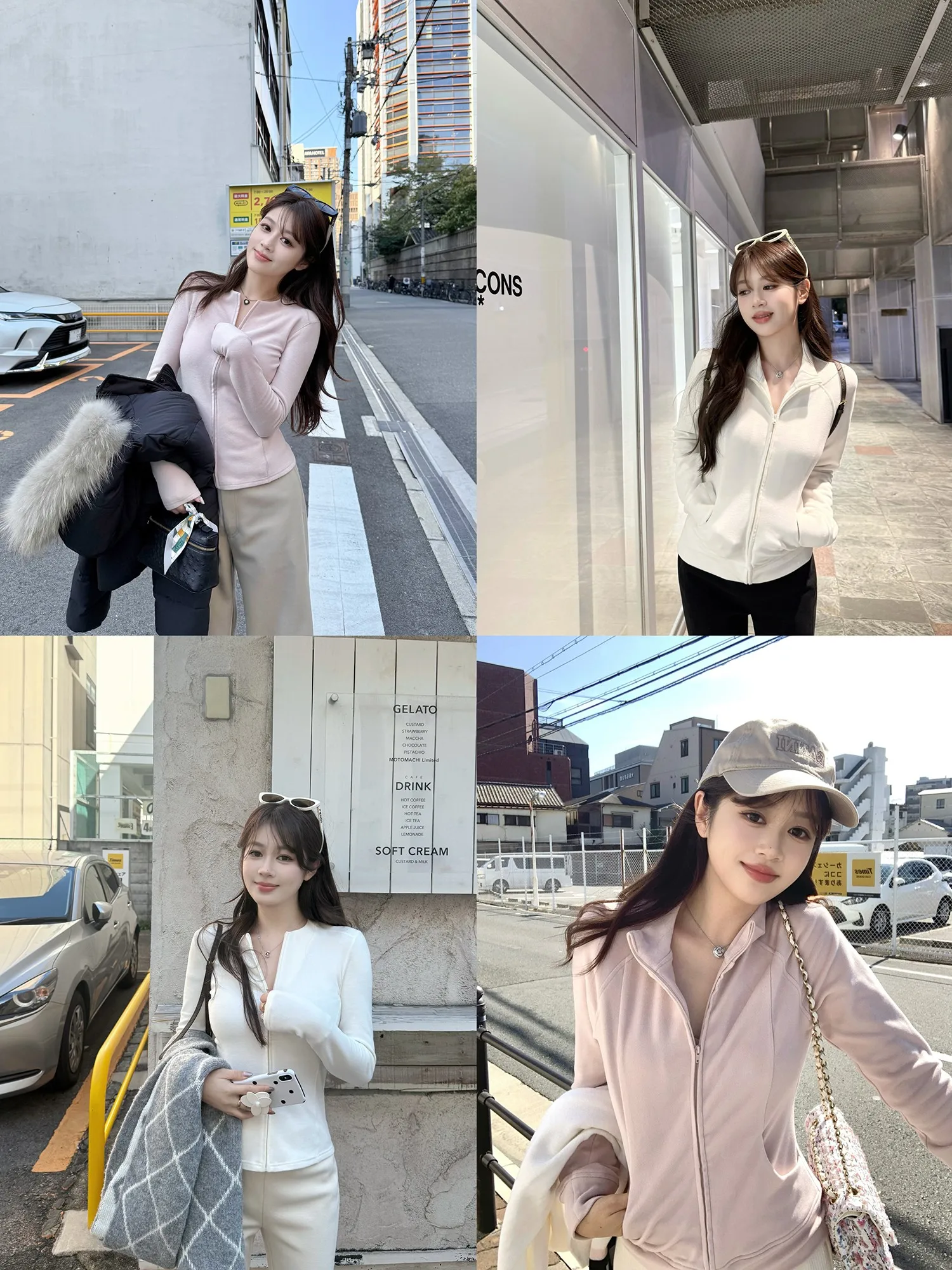 

AHY Thiened Ultra Slim Design Zipper Base irt Double Version Velboa New Arrival Women's Commute Sle ort Outerwear