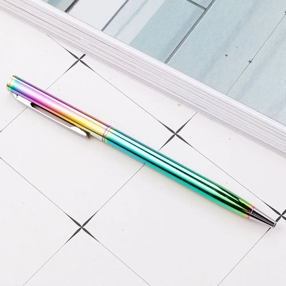 

Rainbow Colorful Color Metal Rotating Rod Office Supplies Student Stationery Ballpoint Pen Ballpen Advertising Pens