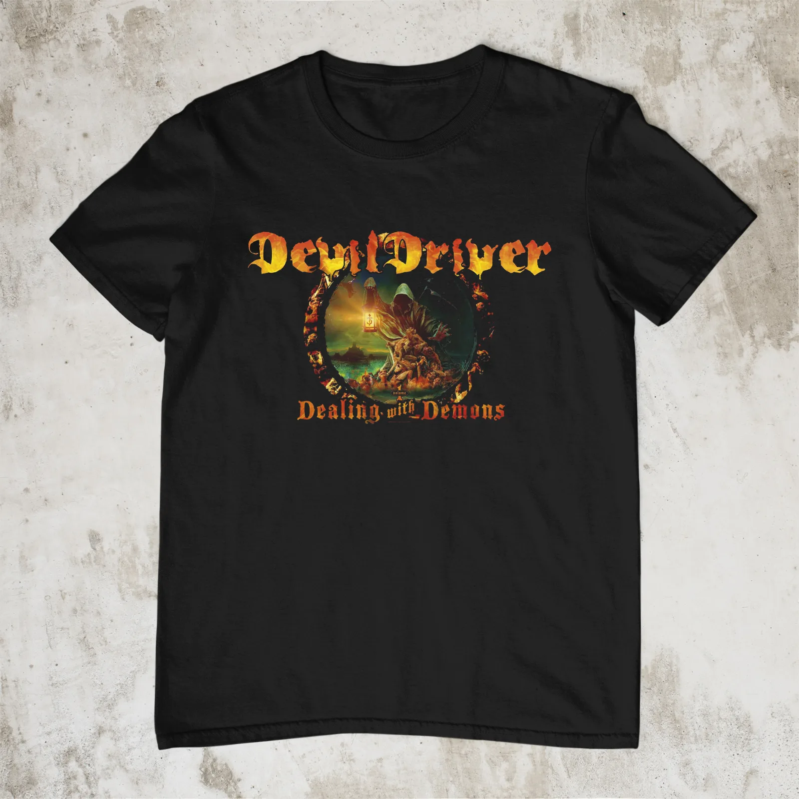 DEVILDRIVER DEALING WITH DEMONS Short Sleeve Black All Size Shirt QQ1193