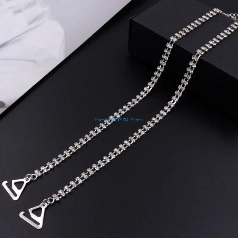 

N7YF 2Pcs/Pair Women Party Wedding Dress for Rhinestone Bra Straps Faux Pearl Crystal Jewelry Lingerie Underwear Adjustable