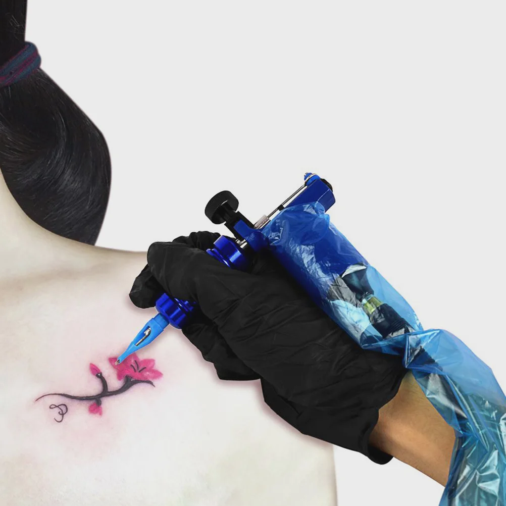 

100Pcs Disposable Tattoos Clip Cord Sleeves Protective Bags Clean Safe Anti-Dust Noise Reduction for Tattoo Machine Cartridge