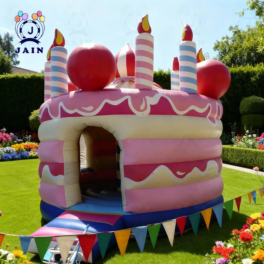 Customizable 4M Inflatable Castle with Slide & Bouncer, Indoor-Outdoor Jumping Castle Set Trampoline Bounce House with Blower