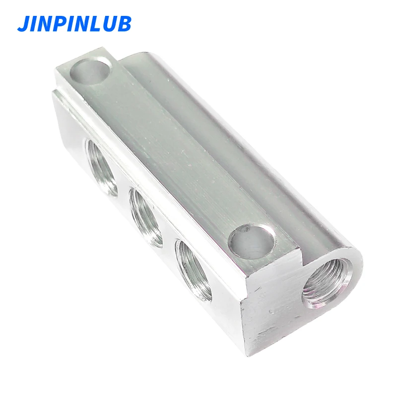 JINPINLUB 2-12way junction aluminum base oil connection block for pressure relief lubricant metering valve