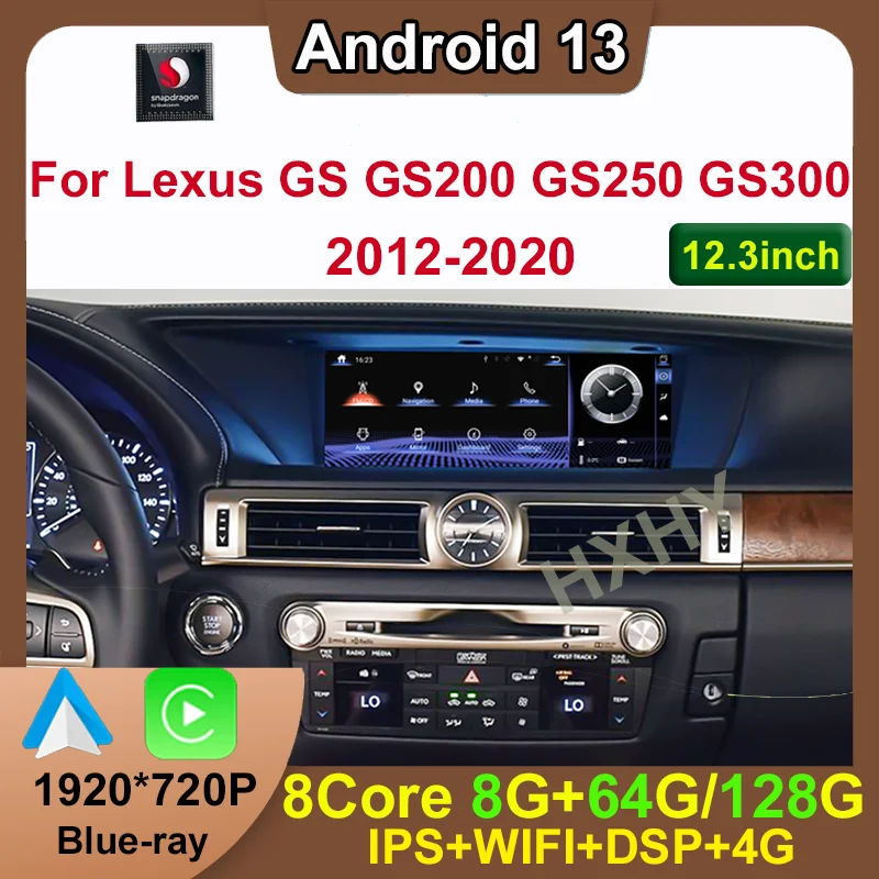 

Android 13 Qualcomm 8+128G For Lexus GS 200 250 300 350 450 2012-2020 Auto Carplay Car Dvd Player Navigation Multimedia Stereo