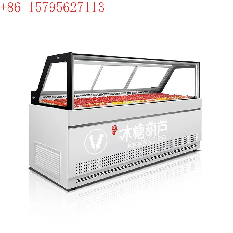 Vitrina comercial de calabaza de azúcar y roca, congelador refrigerado sin escarcha refrigerado por aire, helado, postre, refrigerador confitado