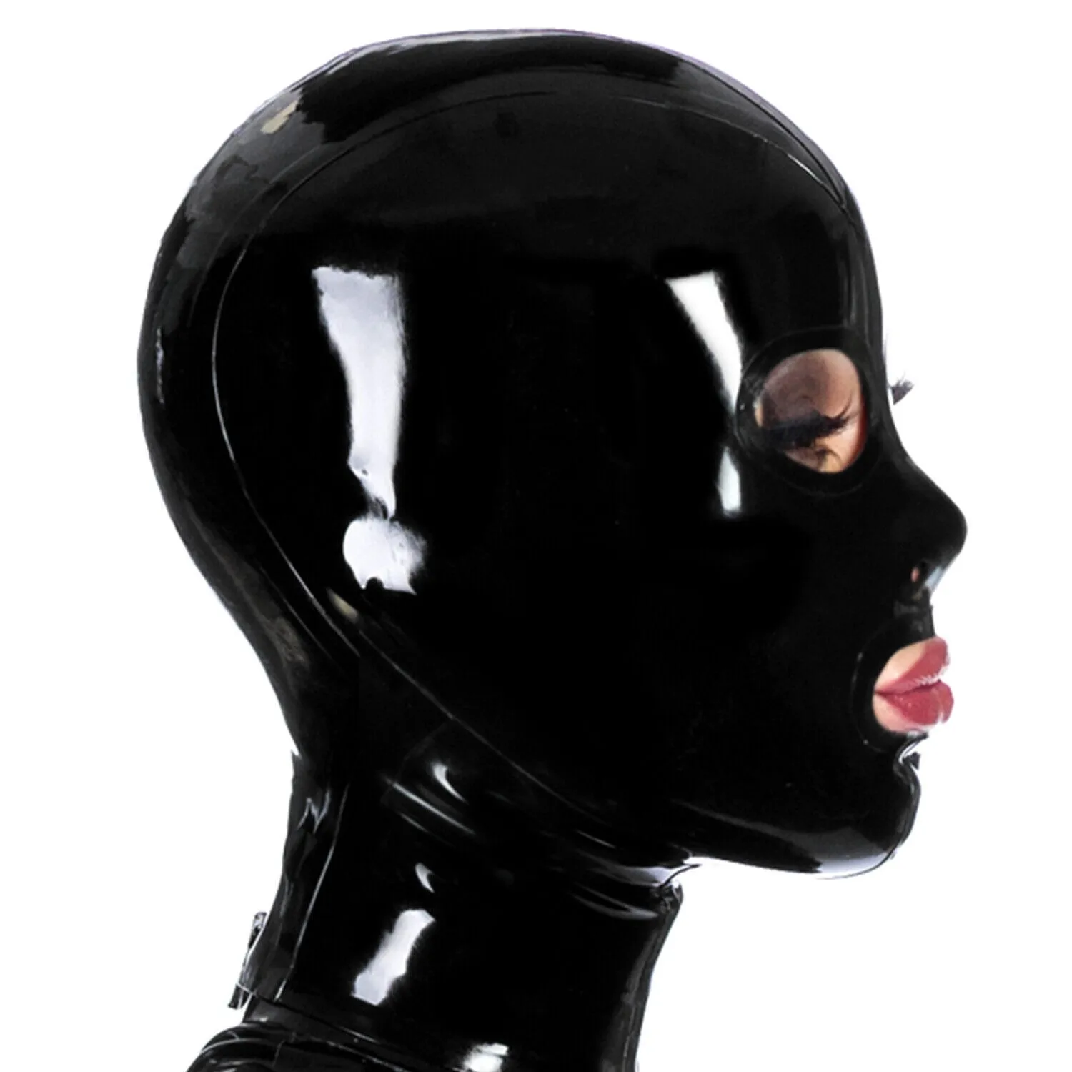 

Latex Mask Open Eyes Mouth Back Zipper Universal Rubber Mask Party Wear