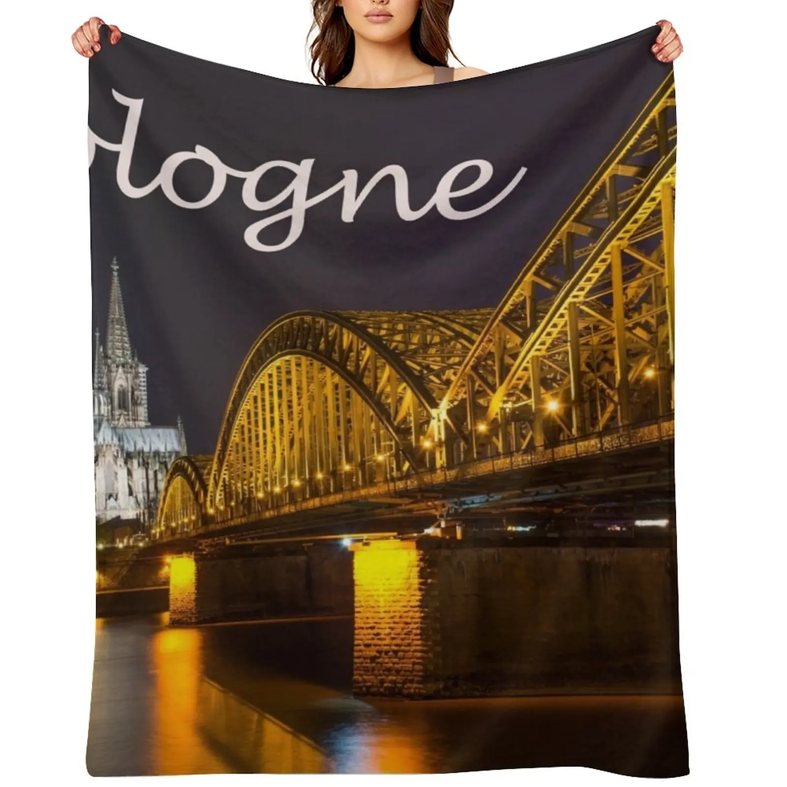 

Cologne Cathedral at Night - Stunning Photograph Throw Blanket Sofa Moving Summer Flannel Fabric Blankets