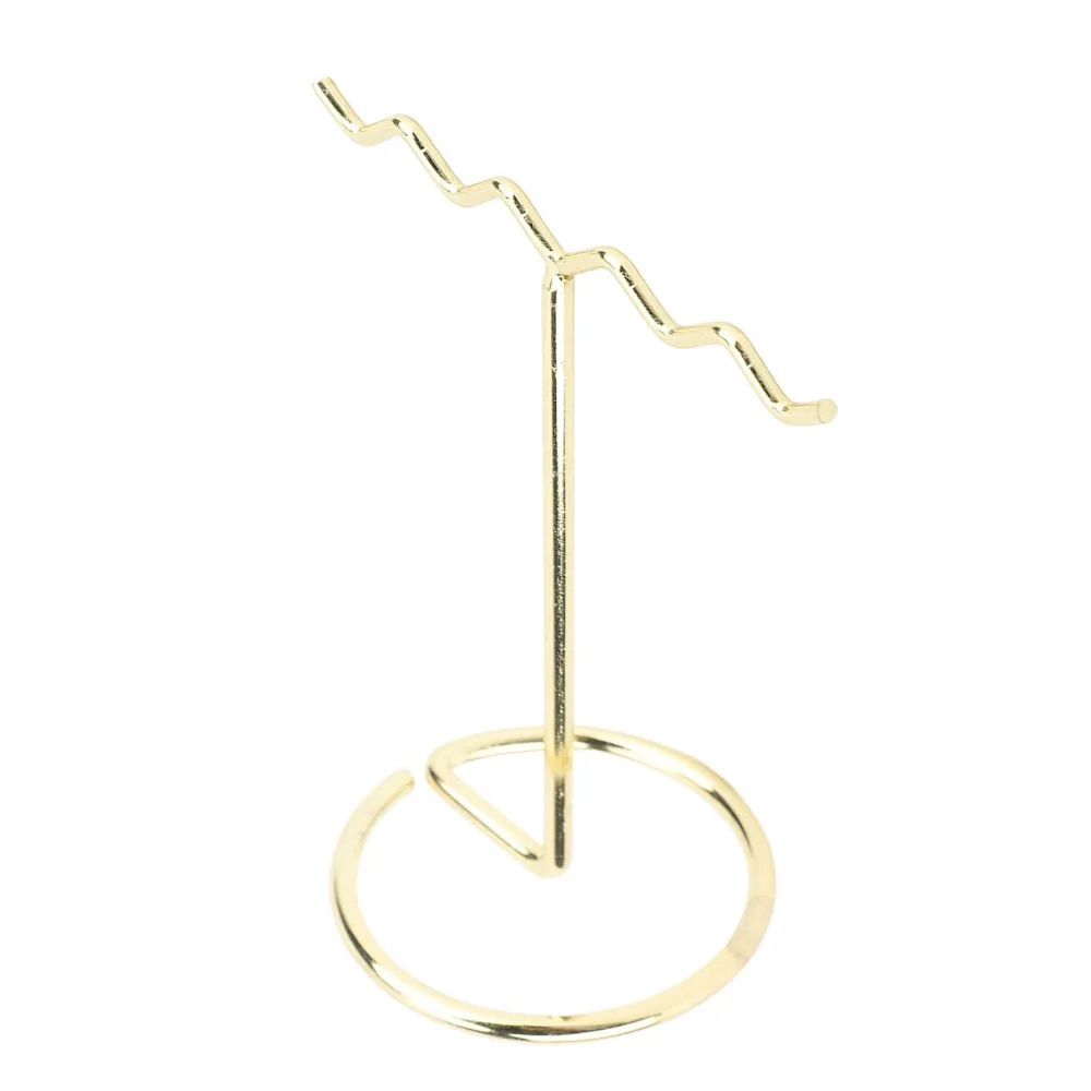 4pcs Electroplate Iron Earring Display Stand T Shaped Waving Earring Organizer Stand Light Gold Stable Decorative