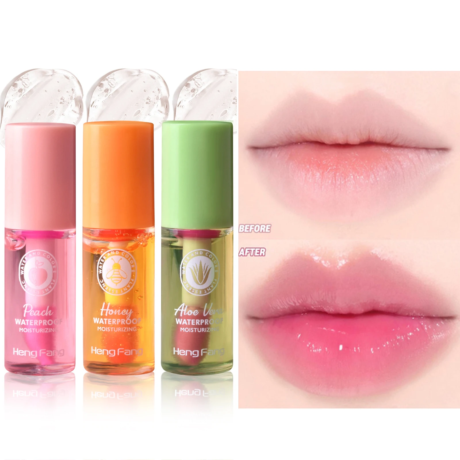 Mini Natural Lip Plumping Gloss, duradouro hidratante, batom líquido temperatura, óleo mudando de cor, lábios maquiagem cosméticos