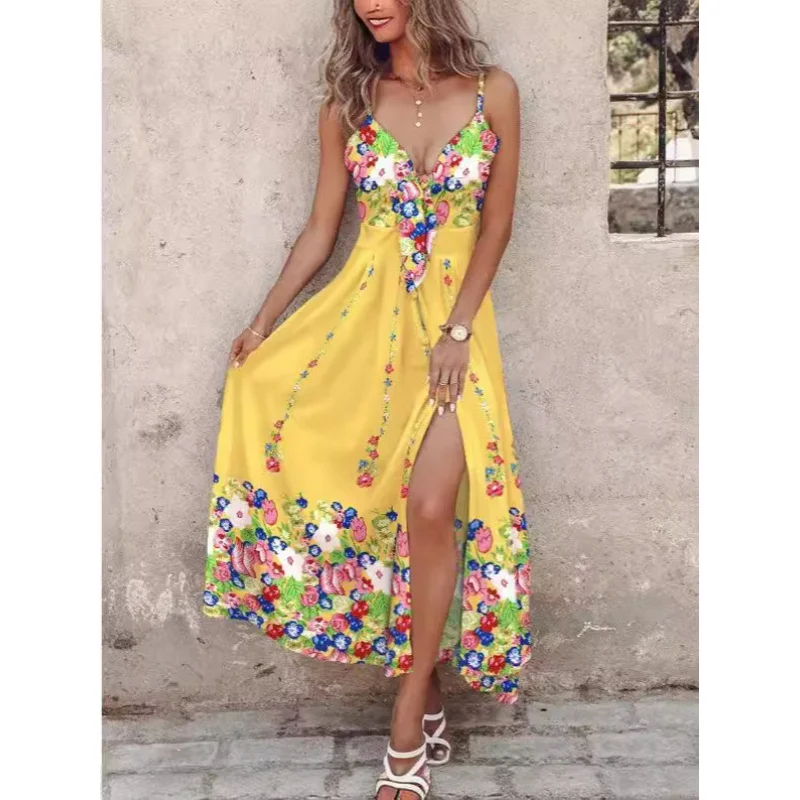 2024Amazon Cross-Border Fashion Printed Casual Dress Women's Clothing