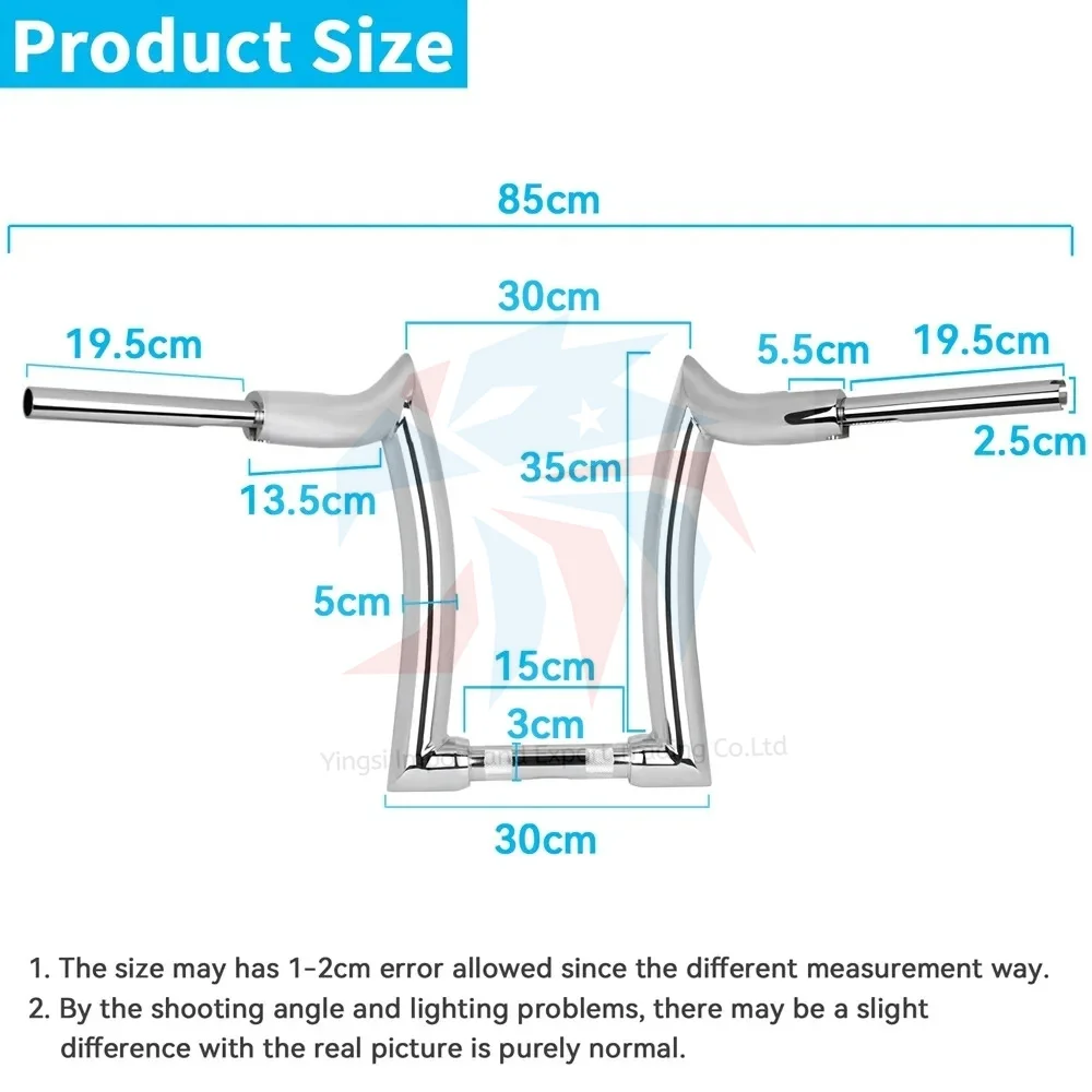 

alone High Performance Motorcycle Handle bar 14'' 16'' Rise 2" Ape Hanger Handlebar Aluminum Fits for Softail Fat Boy