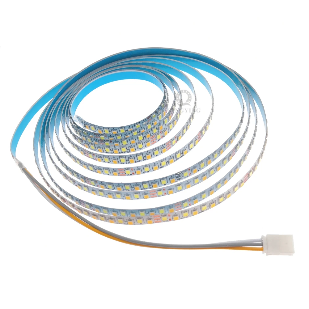 3 Meters 3Pin SMD2835 200D/m Dual Colors LED Strip For Repairing Chandeliers, 3000K+6500K LED Ribbon 220-260mA (51-60W)X2colors