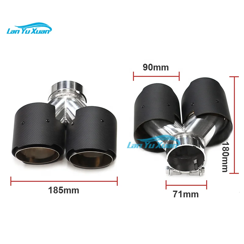 SYPES Quad Carbon Fiber Exhaust Tip For F10 F11 535d 535i 640i 640d Up To G30 G31 Car Exhaust System Nozzle Tailpipe