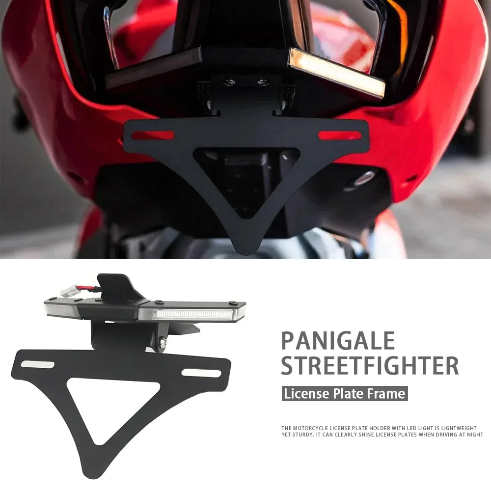 

License Plate Bracket Holder For Ducati Panigale V4 Streetfighter V4 S V2 2020-2024 Motorcycle Rear Short Tail Bracket Kit
