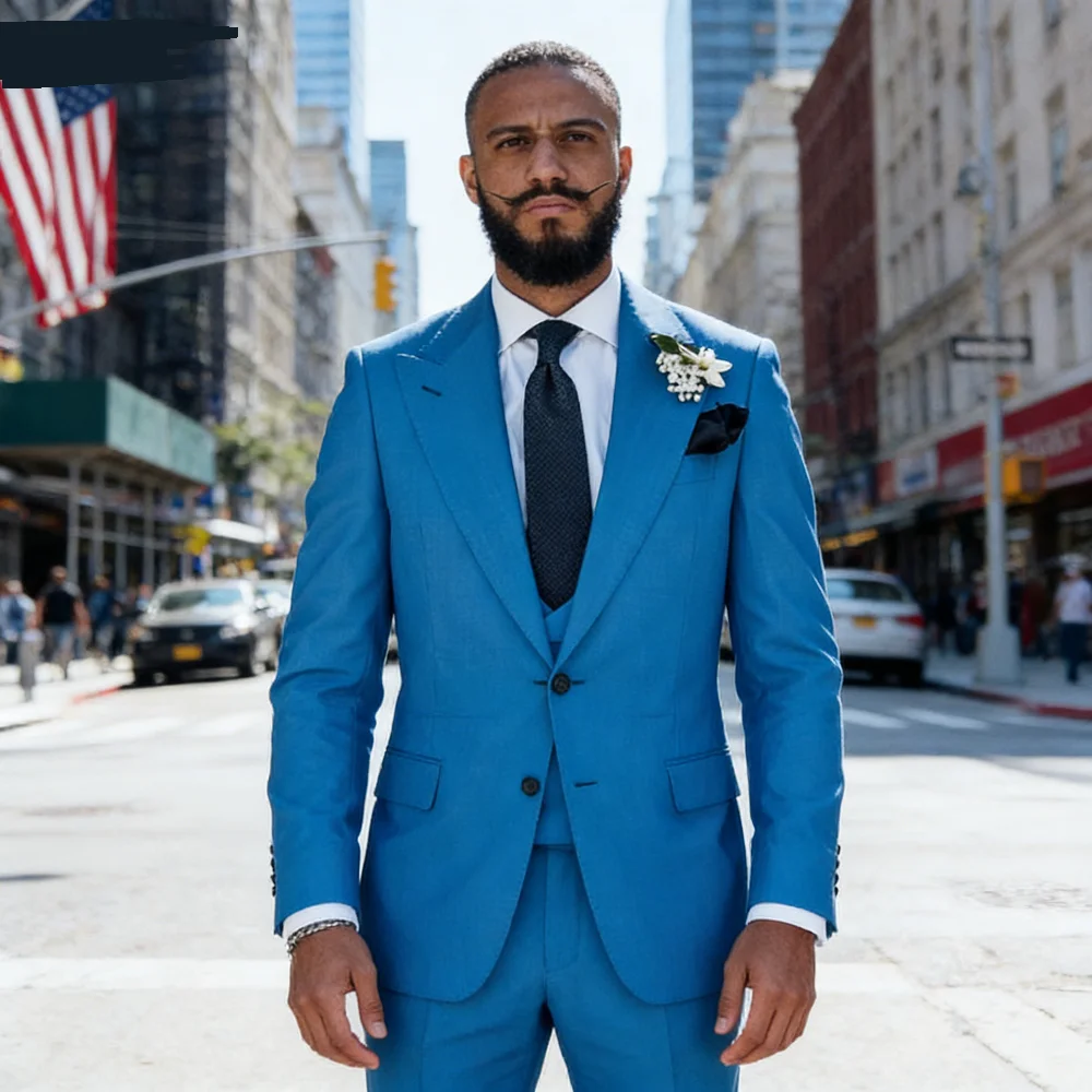 

Three-Piece Blazer for Men, Menstrual De Cana, Masculino de Cavalheiro, Men's Smoking Jacket, 3 PCs